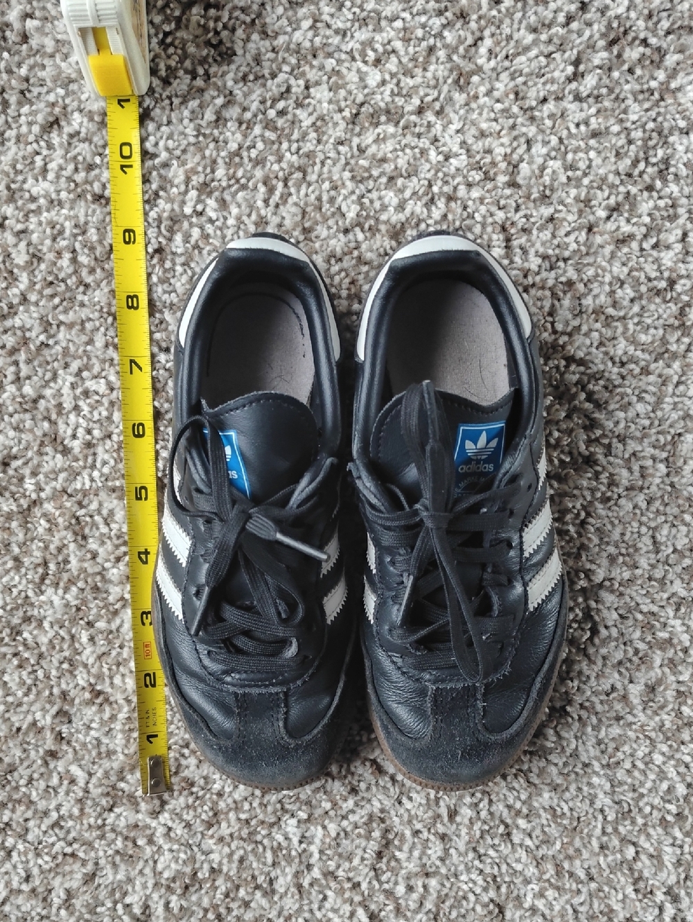 Adidas Black Low-Top Samba Leather Sneakers Boys Size 12K/US